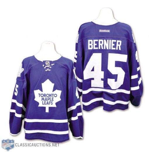 Jonathan Berniers 2013-14 Toronto Maple Leafs Game-Worn Jersey with COA - From Ryan Miller Fight!