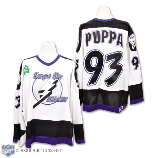 Daren Puppas 1997-98 Tampa Bay Lightning Game-Worn Jersey with Cullen Patch