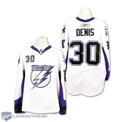 Marc Denis 2007-08 Tampa Bay Lightning Game-Worn Jersey