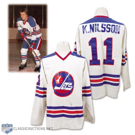 Kent Nilssons 1977-78 WHA Winnipeg Jets Game-Worn Rookie Season Jersey