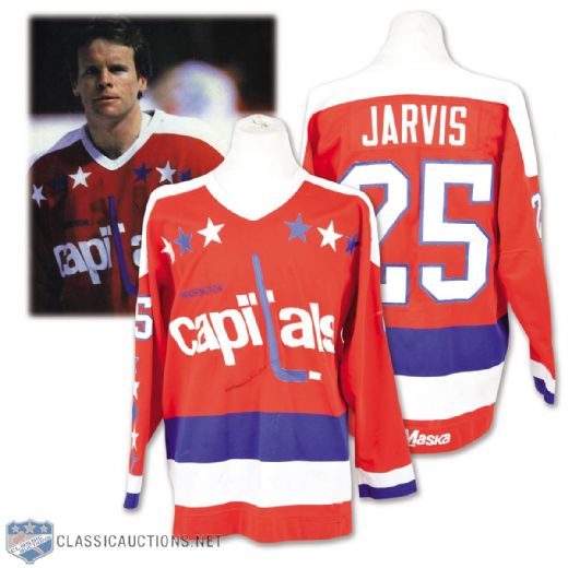 Doug Jarvis 1982-83 Washington Capitals Game-Worn Jersey - Team Repairs! - Photo-Matched!