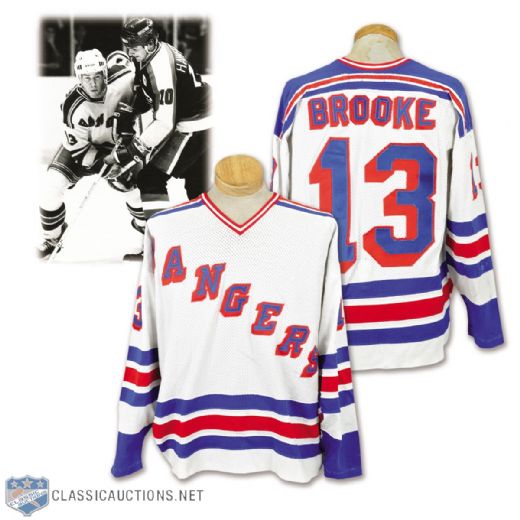 Bob Brookes Mid-1980s New York Rangers Game-Worn Jersey - Nice Game Wear!