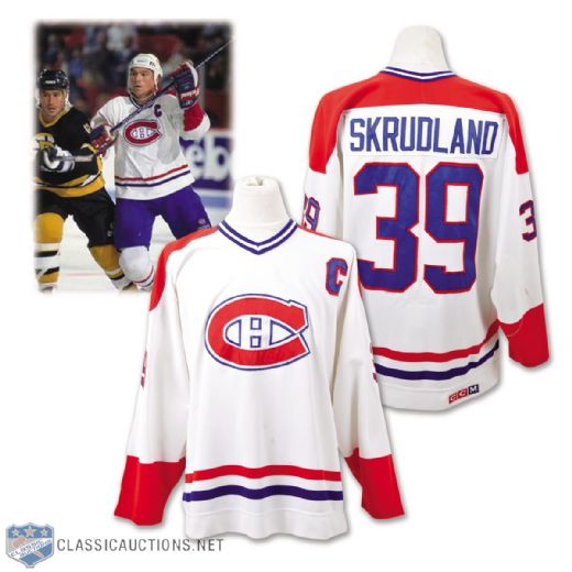 Brian Skrudlands Late-1980s Montreal Canadiens Game-Worn Captains Jersey - Team Repairs!