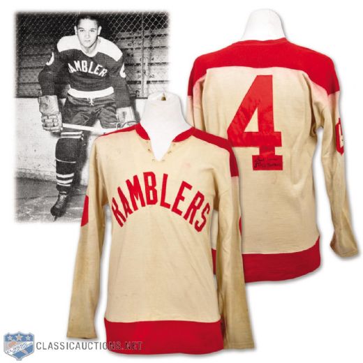 Circa 1958 EHL Philadelphia Ramblers Game-Worn Jersey Attributed to Ted Harris - Team Repairs!