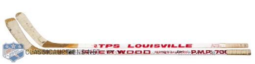 Theoren Fleurys and Al MacInnis Early-1990s Calgary Flames Game-Used Sticks