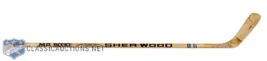 Steve Larmers Early-1990s Chicago Black Hawks Game-Used Sher-Wood Stick