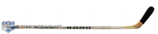 Esa Tikkanens 1990 Edmonton Oilers Signed Game-Used Koho Stick