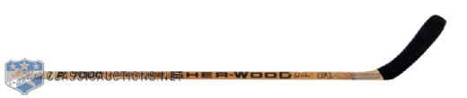 Kirk Mullers Early-1990s New Jersey Devils Signed Sher-Wood Game-Used Stick