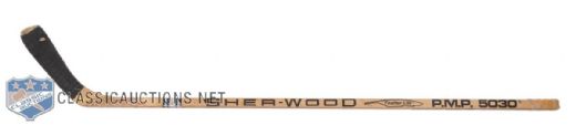 Pat LaFontaines 1984-85 New York Islanders Rookie-Era Game-Used Sher-Wood Stick