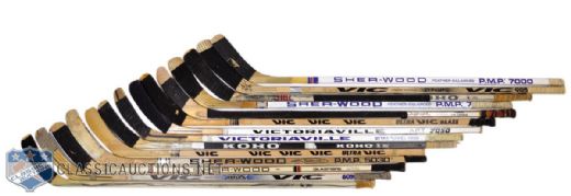 New York Islanders 1980s Game-Used Stick Collection of 14 with 4 Team-Signed