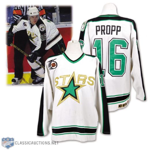 Brian Propps 1991-92 Minnesota North Stars Game-Worn Jersey with LOA - Stars 25th Patch