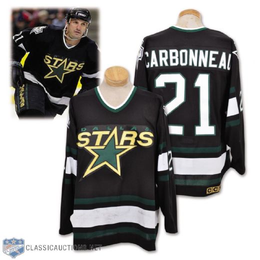 Guy Carbonneaus 1995-96 Dallas Stars Game-Worn Jersey -Nice Game Wear!