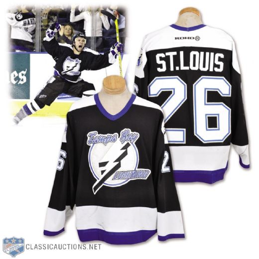 Martin St. Louis 2003-04 Tampa Bay Lightning Game Worn Jersey with Team LOA