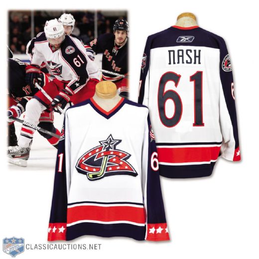 Rick Nashs 2006-07 Columbus Blue Jackets Game-Worn Jersey with Team LOA