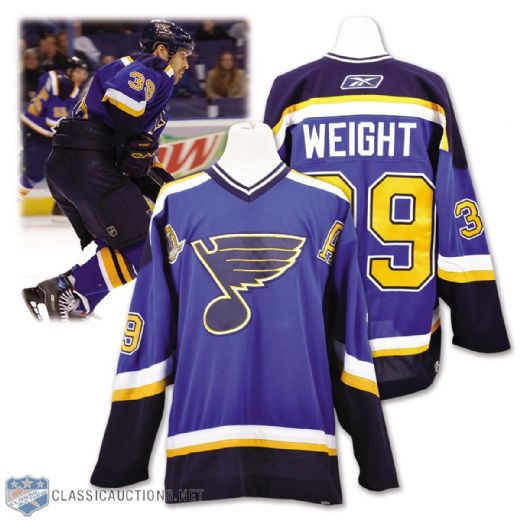 Doug Weights 2006-07 St. Louis Blues "Brett Hull Night" Game-Worn Alternate Captains Jersey with LOA