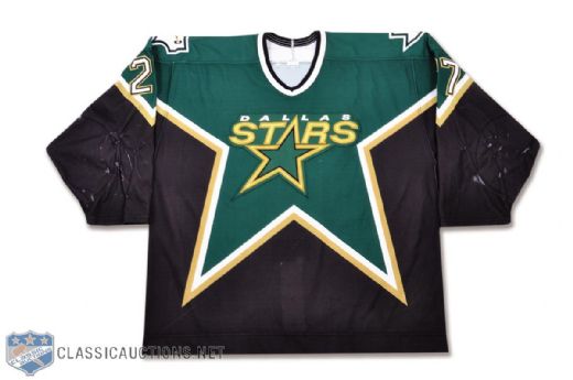 Shaun Van Allens 2000-01 Dallas Stars Game-Worn Jersey with Team LOA - Team Repairs!