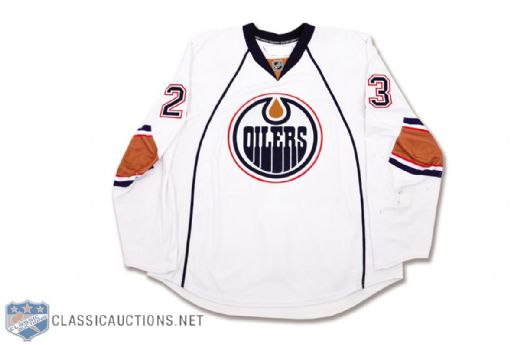 Linus Omarks 2010-11 Edmonton Oilers Game-Worn Rookie Season Jersey with LOA