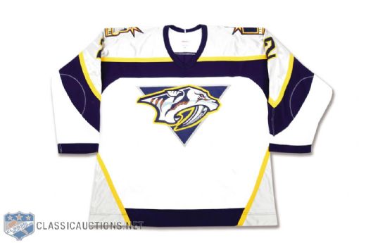 Dan Keczmers 1999-2000 Nashville Predators Game-Worn Pre-Season Jersey with Team LOA