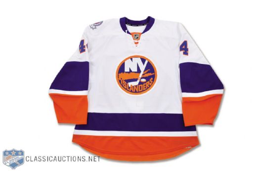 Calvin de Haans 2011-12 New York Islanders Signed Game-Worn Jersey with 40th Patch and LOA