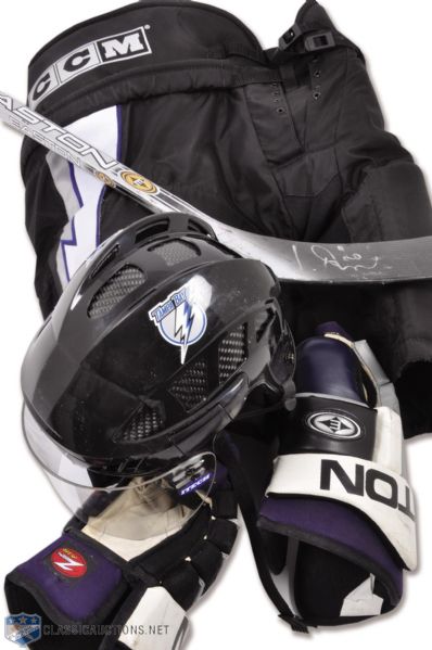 Vaclav Prospals 2000s Lightning Game-Used Equipment Collection (3 Pieces) Plus Lightning Pants