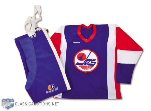 Winnipeg Jets 1980s Cooperall Prototype Jersey and Practice-Worn Pants