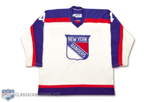 Vintage Ron Greschner 1976-78 New York Rangers "Shield Style" Pro Jersey
