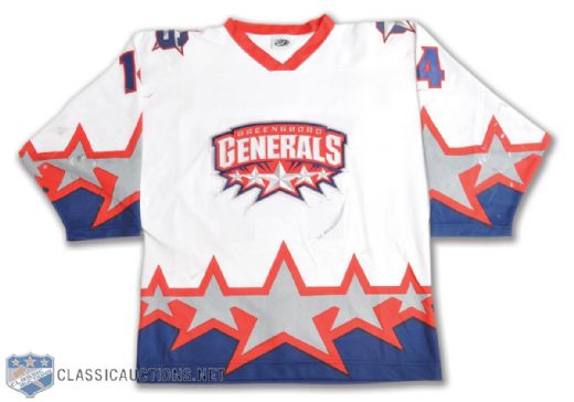 David Whitworth Early-2000s ECHL Greensboro Generals Game-Worn Jersey