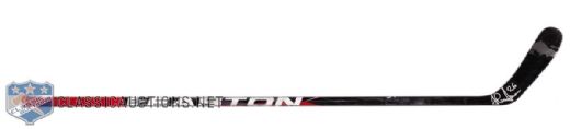 Jiri Hudlers 2000s Detroit Red Wings Signed Easton Game-Used Stick