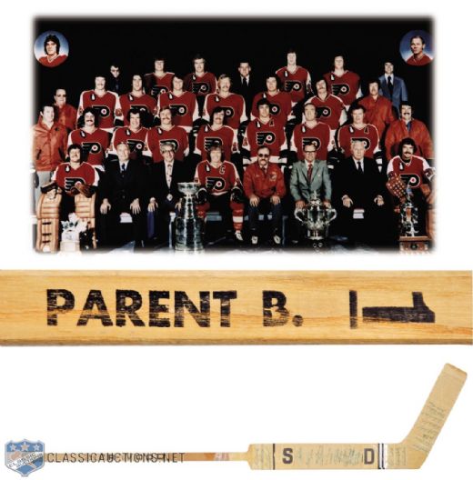 Bernie Parents 1974-75 Stanley Cup Champions Philadelphia Flyers Team-Signed Game-Used Stick