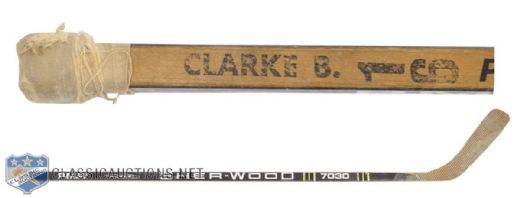 Bobby Clarkes Early-1980s Philadelphia Flyers Sher-Wood PMP 7030 Game-Used Stick