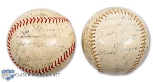 1935 Montreal Royals Team-Signed Baseball Collection of 2 - Pennant-Winning Season!