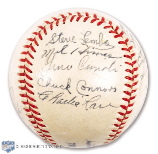1949 Montreal Royals Team-Signed Baseball by 20 with Chuck "Rifleman" Connors
