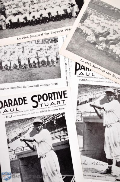 Mid-1940s Jackie Robinson / Montreal Royals "Parade Sportive" Picture Collection of 5