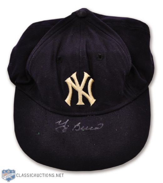 1960s New York Yankees Game-Used Cap Signed by and Attributed to Yogi Berra