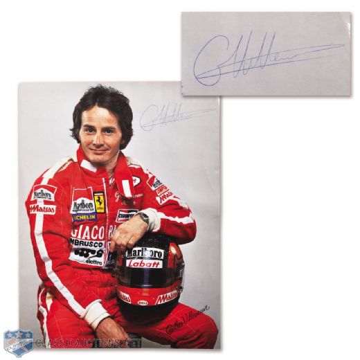 Ferrari Formula One Racing Legend Gilles Villeneuve Autographed Photo (9 1/2" x 11 1/2")