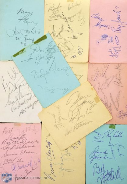 Early 1960s CFL Autographs Booklet Pages (14) with 112 Autographs