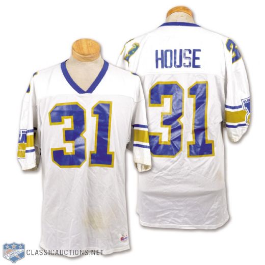 Rick Houses Late-1980s Early-1990s Winnipeg Blue Bombers Game-Worn Jersey - Team Repairs!