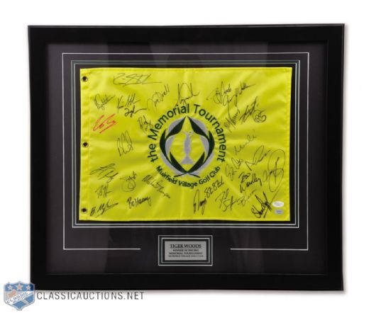 2012 Memorial Tournament Signed Field Flag by 30 Including Woods, McIlroy and Weir with LOA (22 1/4" x 26 1/4")