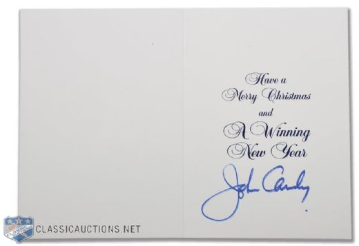 John Candy Signed Toronto Argonauts Christmas Card