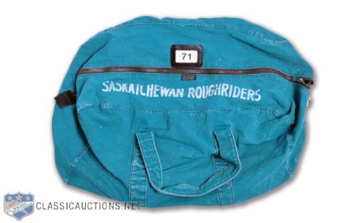 Saskatchewan Roughriders 1970s Team Equipment Bag from Doug Laurie Sporting Goods
