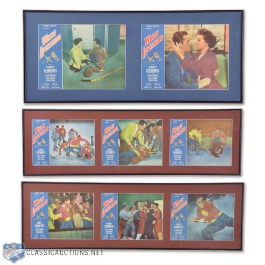 1953 White Lightning Hockey Movie Framed Lobby Cards Collection of 8