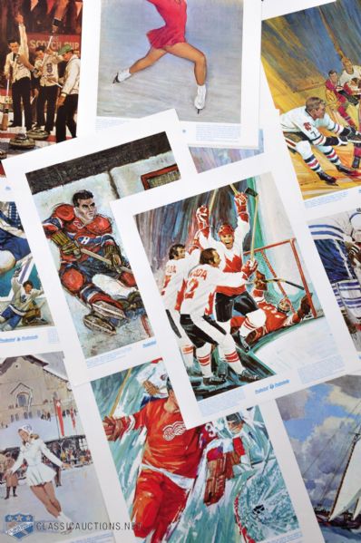 1970s Prudential Great Moment in Canadian Sports Print Near-Set Collection of 4 (91 prints)
