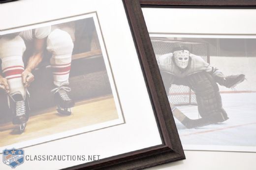 Ken Danby "At the Crease" and "Lacing Up" Framed Hockey Prints