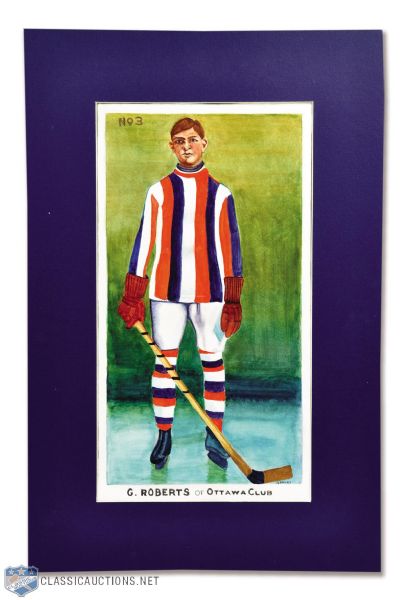 Gordon Roberts 1910-11 Imperial Tobacco Hockey Card Painting (16" x 24")