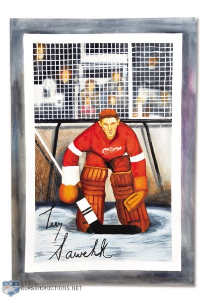 Terry Sawchuk 1952-53 Parkhurst Hockey Card Painting (19 1/2" x 28")