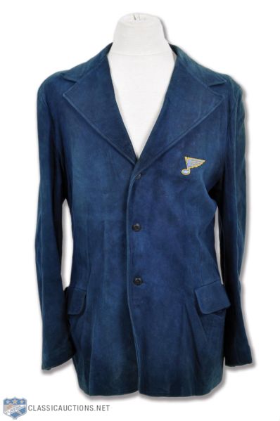 Noel Picards Late-1960s Early-1970s St. Louis Blues Suede Team Sports Jacket