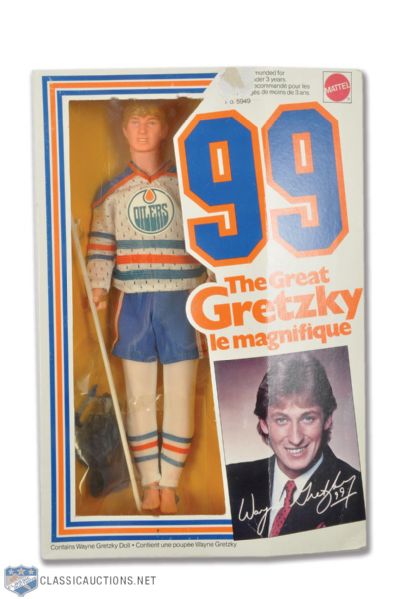 Wayne Gretzky 1980s Mattel Doll in Original Packaging