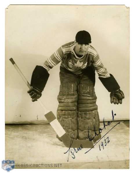 Lorne Chabot Vintage-Signed 1932 Toronto Maple Leafs Photo with LOA