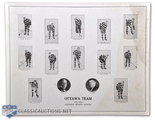 Ottawa Senators 1928-29 Team Photo Montage (11" x 14")