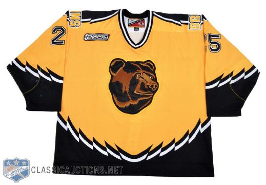 Hal Gills 1999-2000 Boston Bruins Game-Worn Alternate Jersey with LOA - Team Repairs! 
